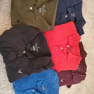Set of 6 American Eagle polo shirts